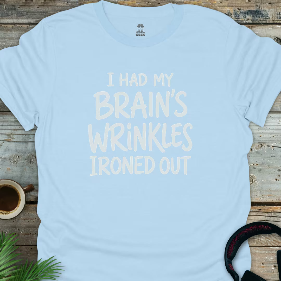 Brain's Wrinkles - Funny Geek T-Shirt - Light Blue