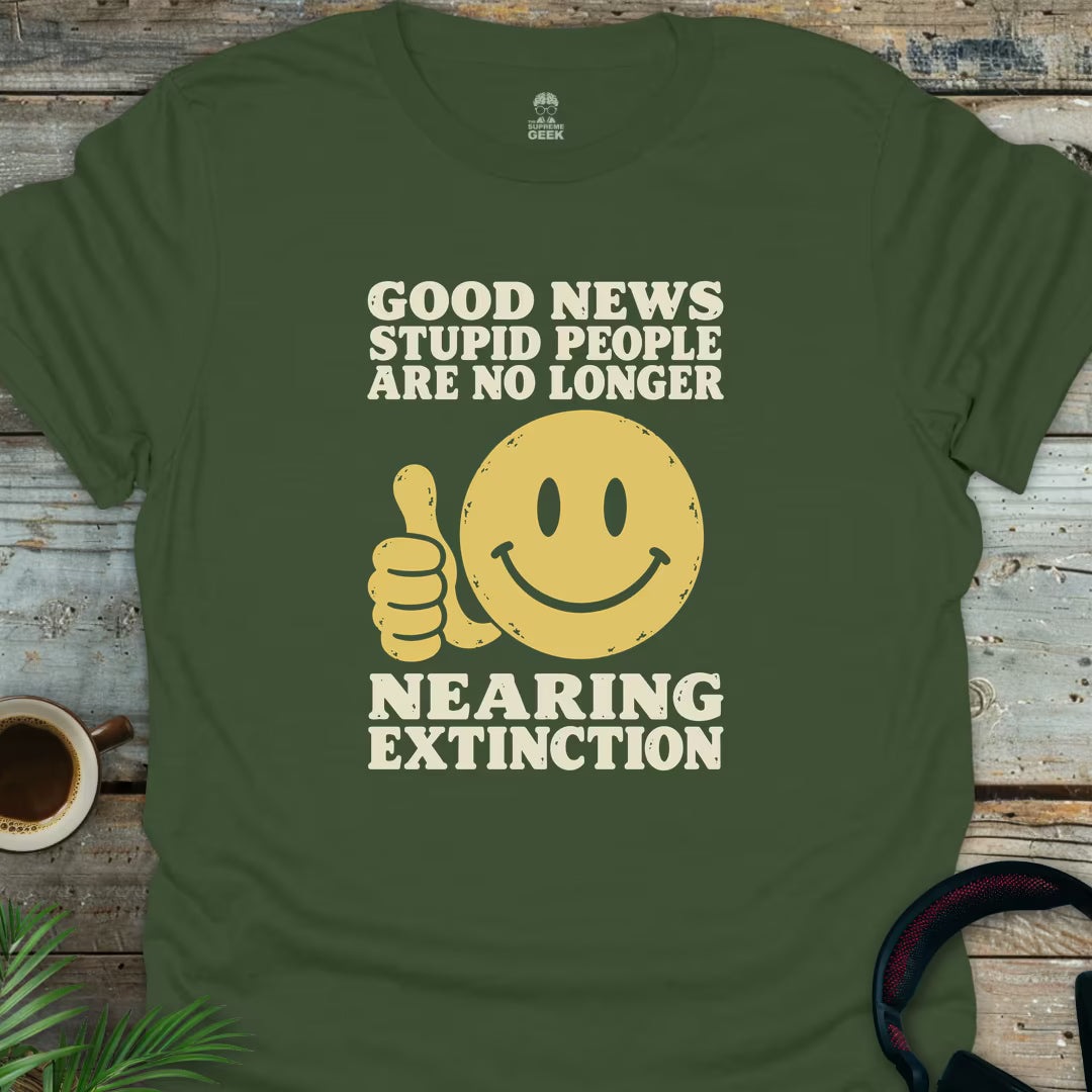 Stupid People - Geek T-Shirt - Military Green