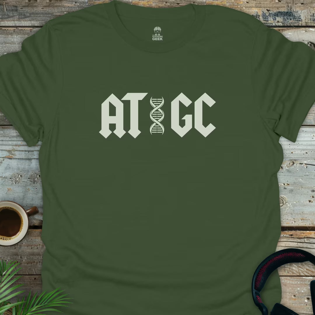 ATGC (DNA) - Geek T-Shirt - Military Green