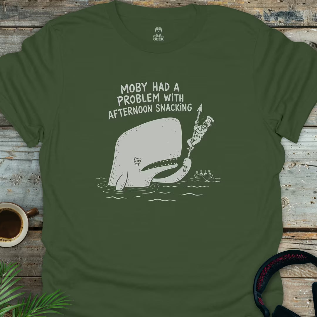 Moby Had A Problem - Funny Literary Geek T-Shirt - Military Green