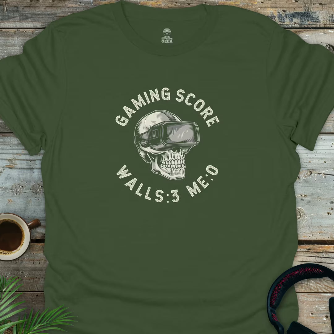 Gaming Score (VR) - Geek T-Shirt - Military Green