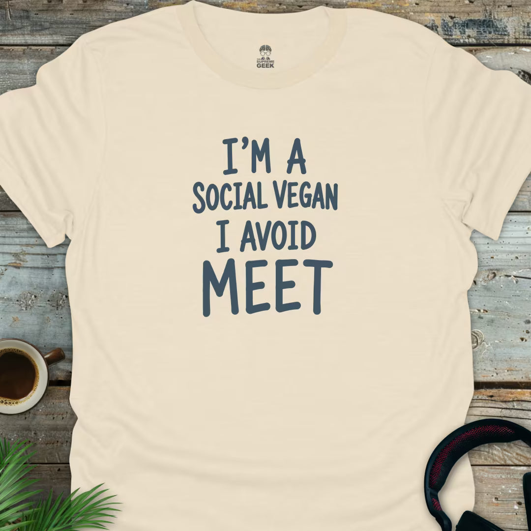 Social Vegan - Geek T-Shirt - Natural