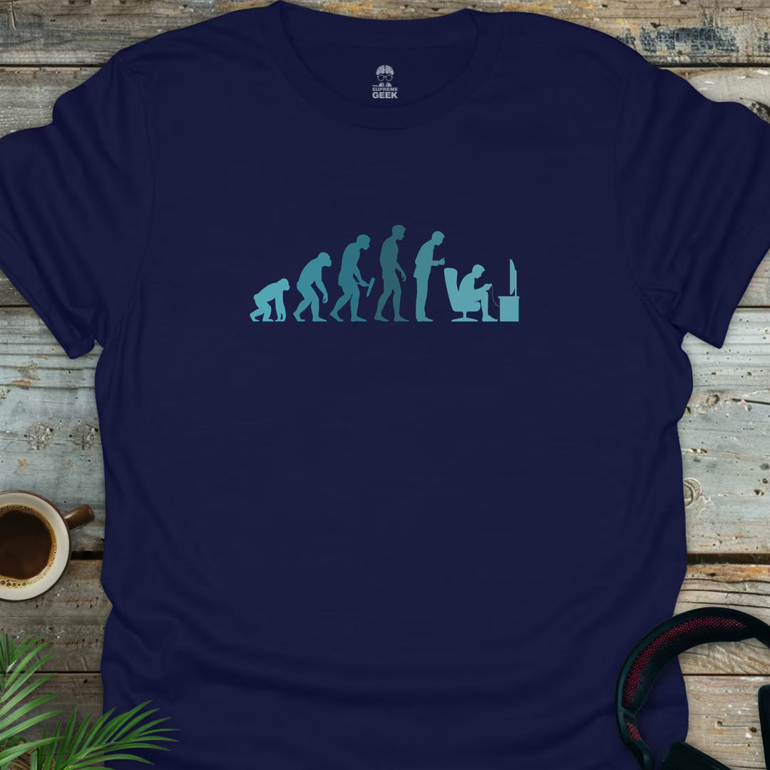 Evolution Of A Gamer - Geek T-Shirt - Navy