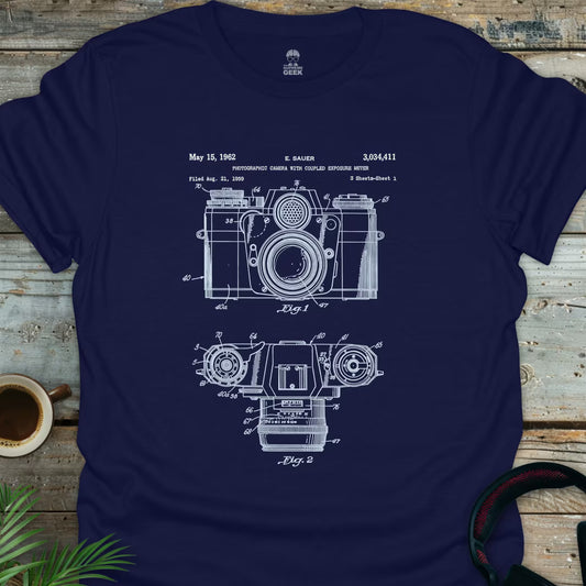 1962 Sauer Camera Patent- Geek T-Shirt - Navy