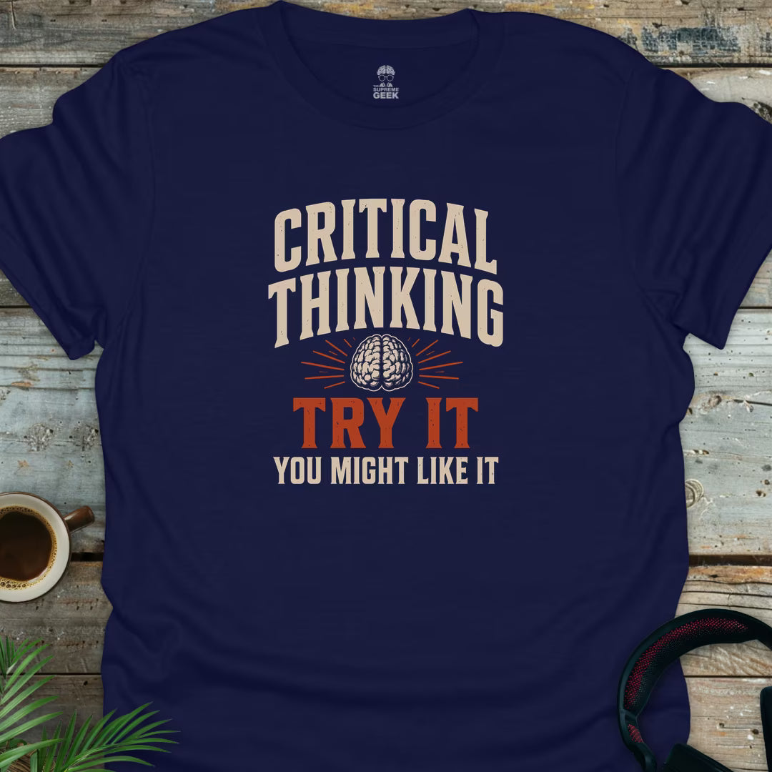 Critical Thinking Try It - Geek T-Shirt - Navy