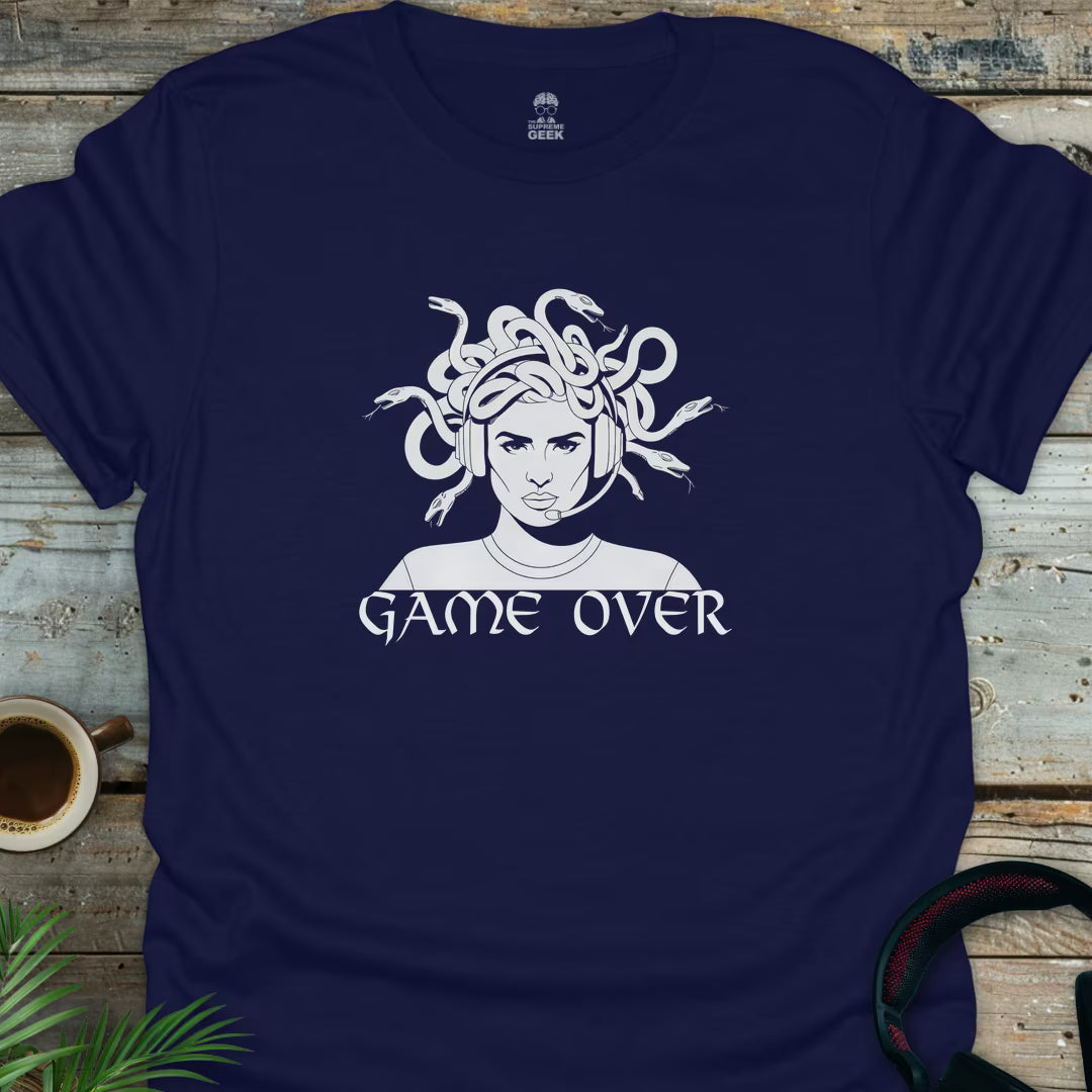 Game Over - Medusa - Geek T-Shirt - Navy