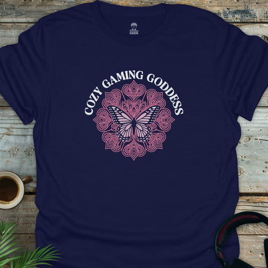 Cozy Gamer Goddess - Geek T-Shirt - Navy