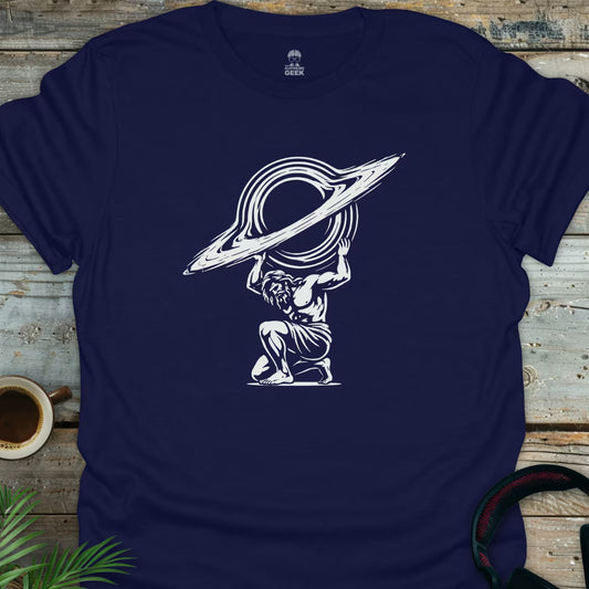 Atlas With Blackhole - Geek T-Shirt - Navy