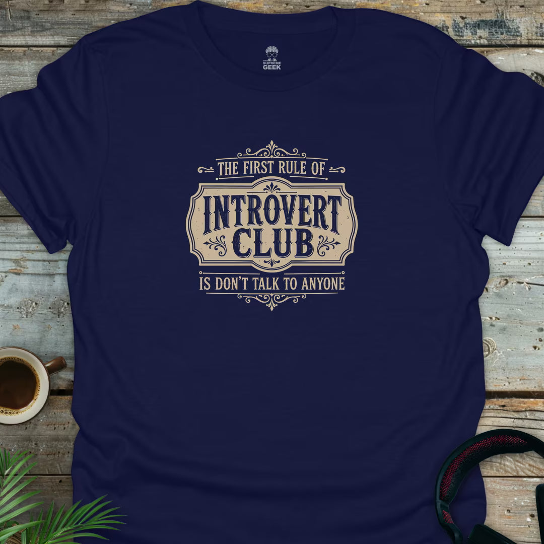 Introvert Club - Geek T-Shirt - Navy