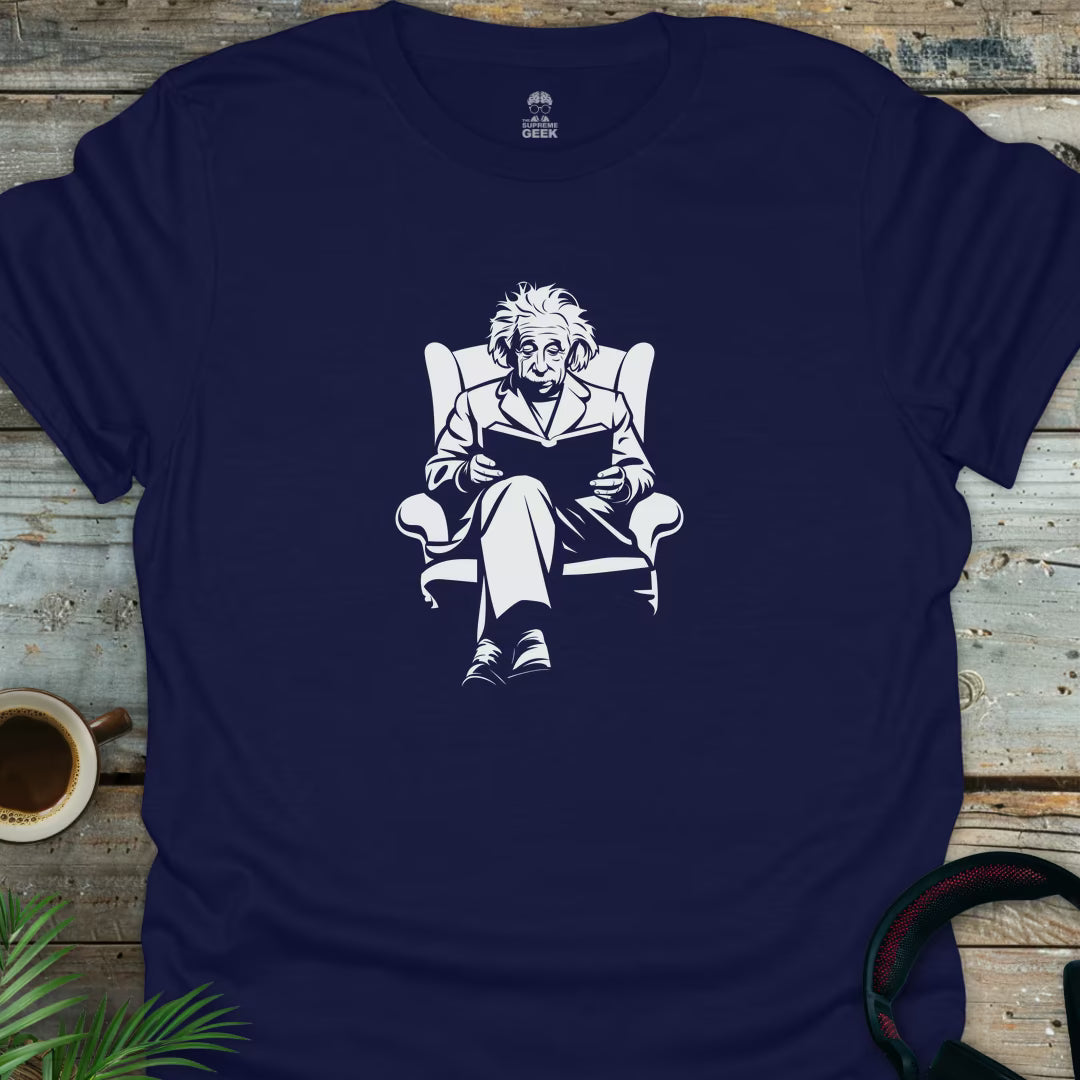 Einstein Reading - Geek T-Shirt - Navy