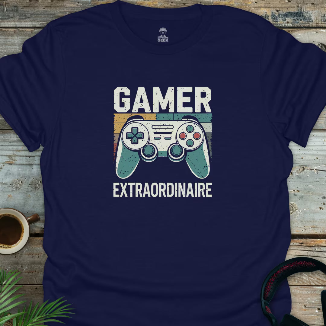Gamer Extraordinaire - Geek T-Shirt - Navy