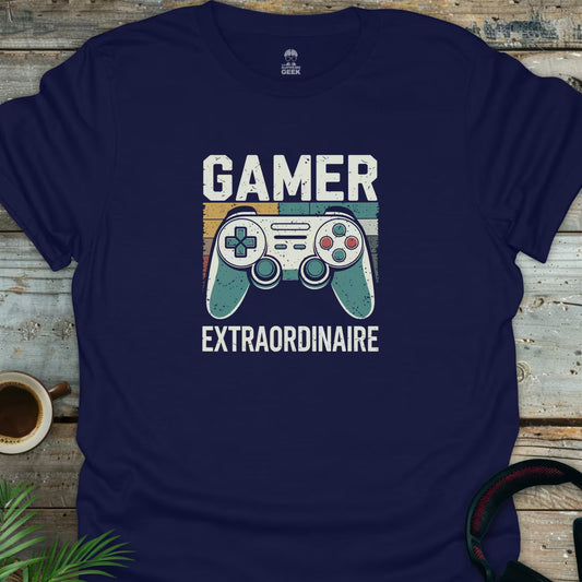 Gamer Extraordinaire - Geek T-Shirt - Navy