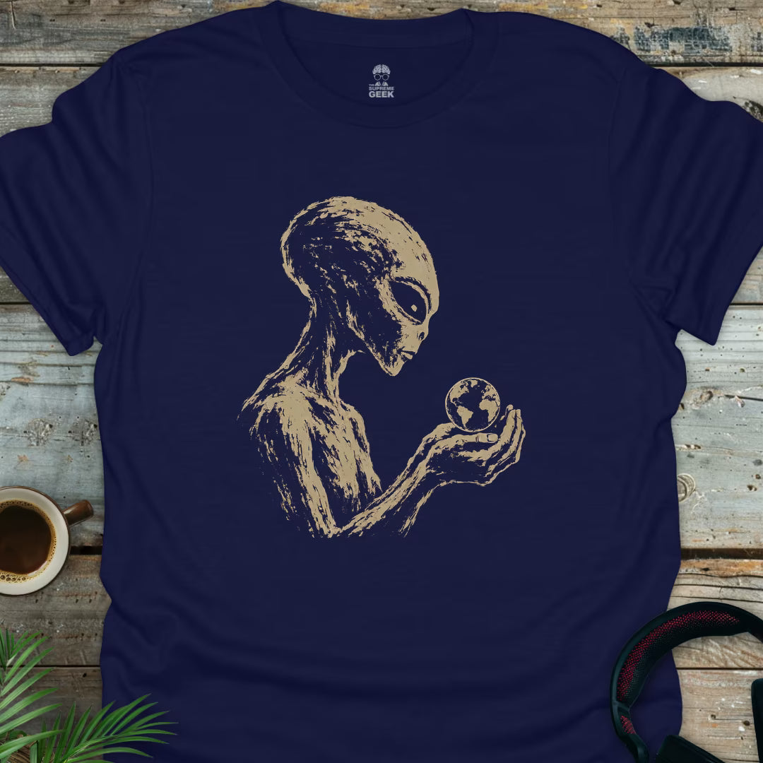 We Are Not Alone - Geek T-Shirt - Navy