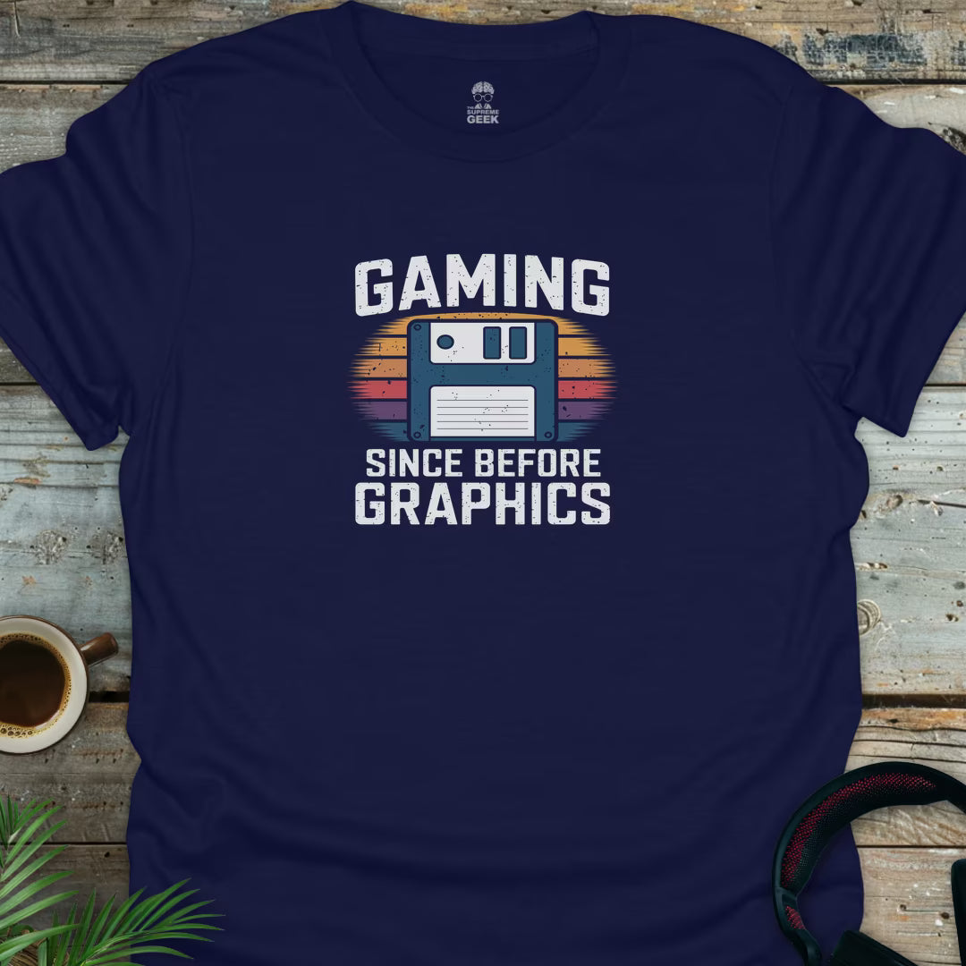 Gaming Since Before Graphics - Geek T-Shirt - Navy