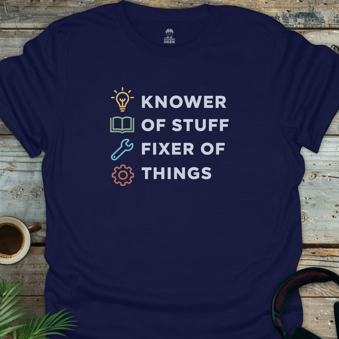 Knower Of Stuff - Geek T-Shirt - Navy