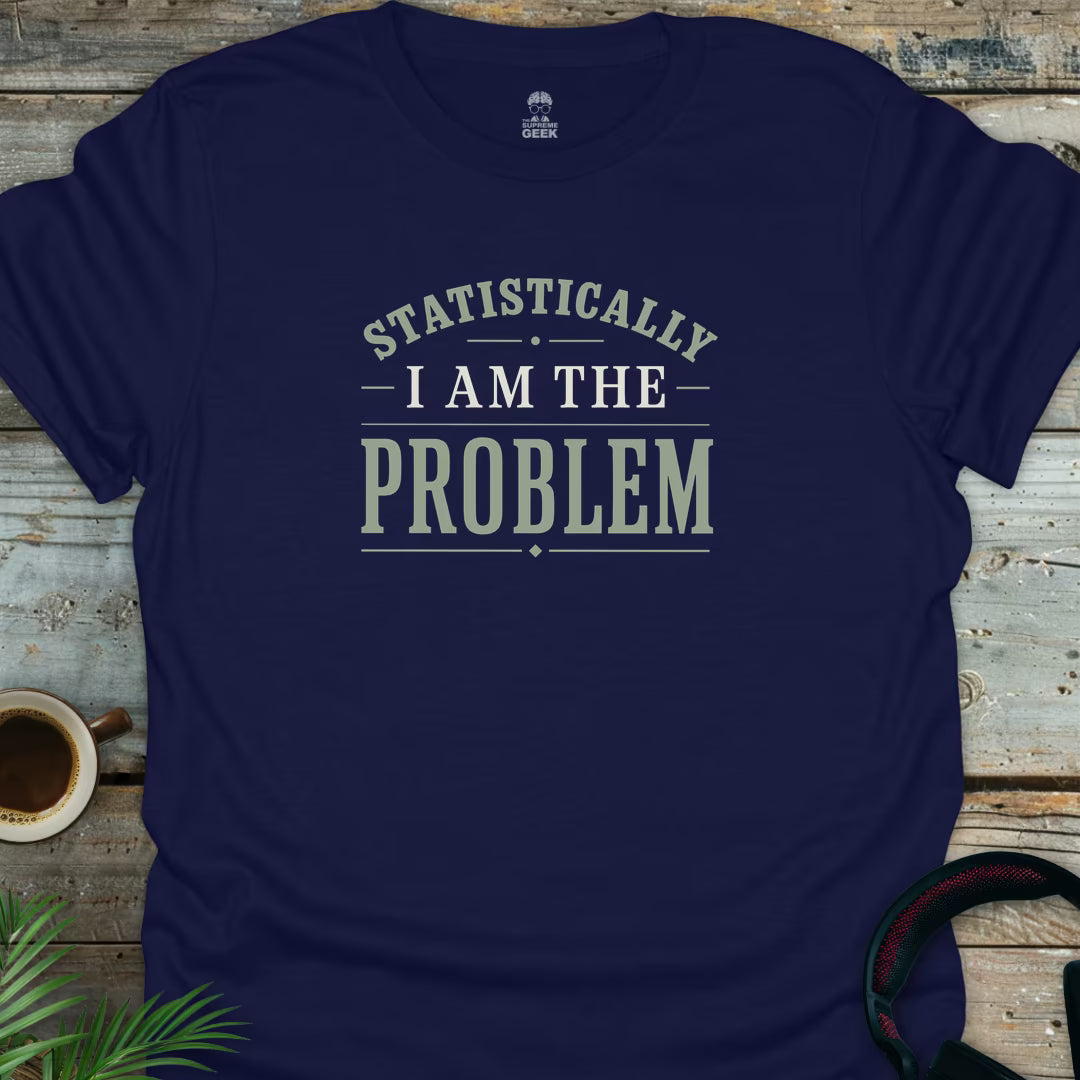Statistically I Am The Problem - Geek T-Shirt - Navy