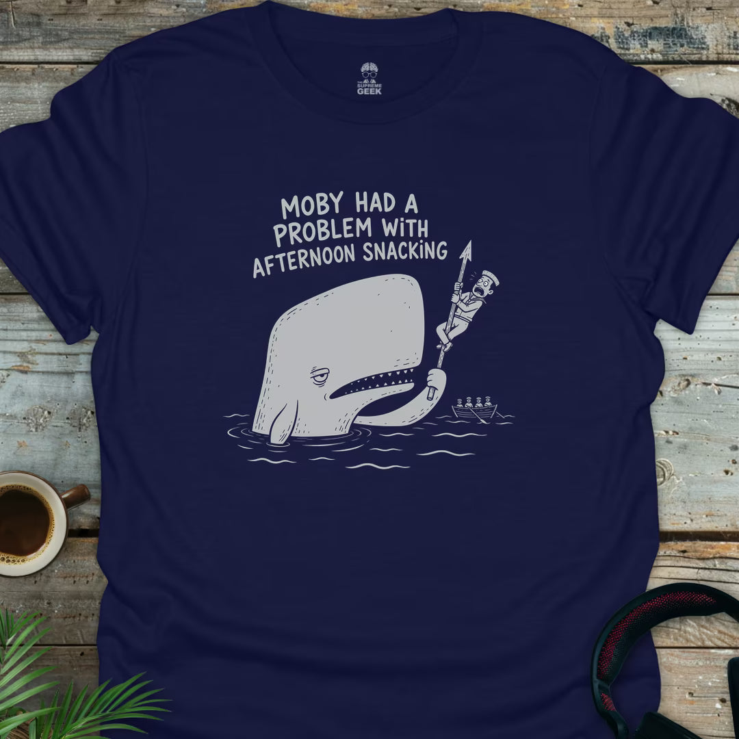 Moby Had A Problem - Funny Literary Geek T-Shirt - Navy