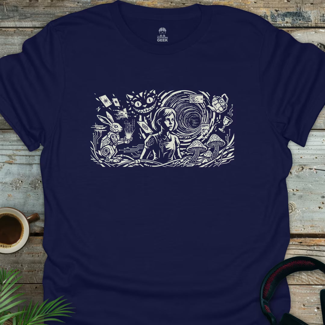 Alice In Cyberland - Geek T-Shirt - Navy