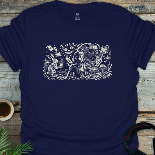 Alice In Cyberland - Geek T-Shirt - Navy