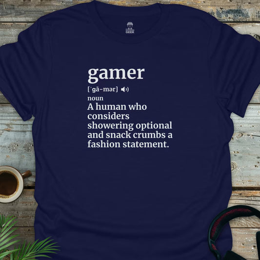 Gamer Definition - Geek T-Shirt - Navy