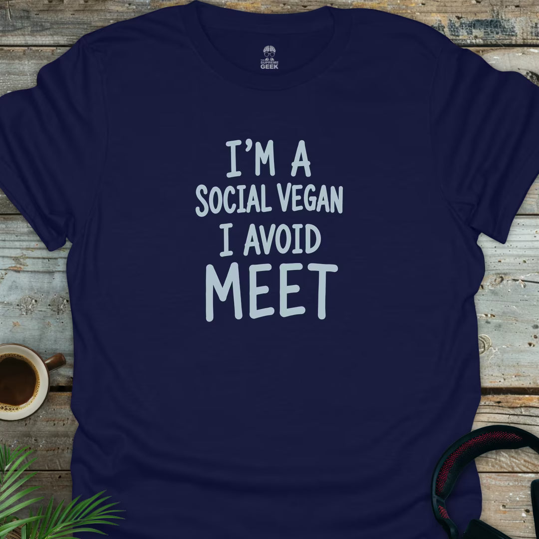 Social Vegan - Geek T-Shirt - Navy