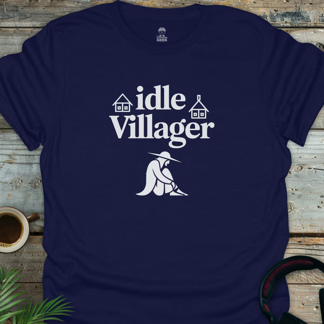 Idle Villager - Geek T-Shirt - Navy