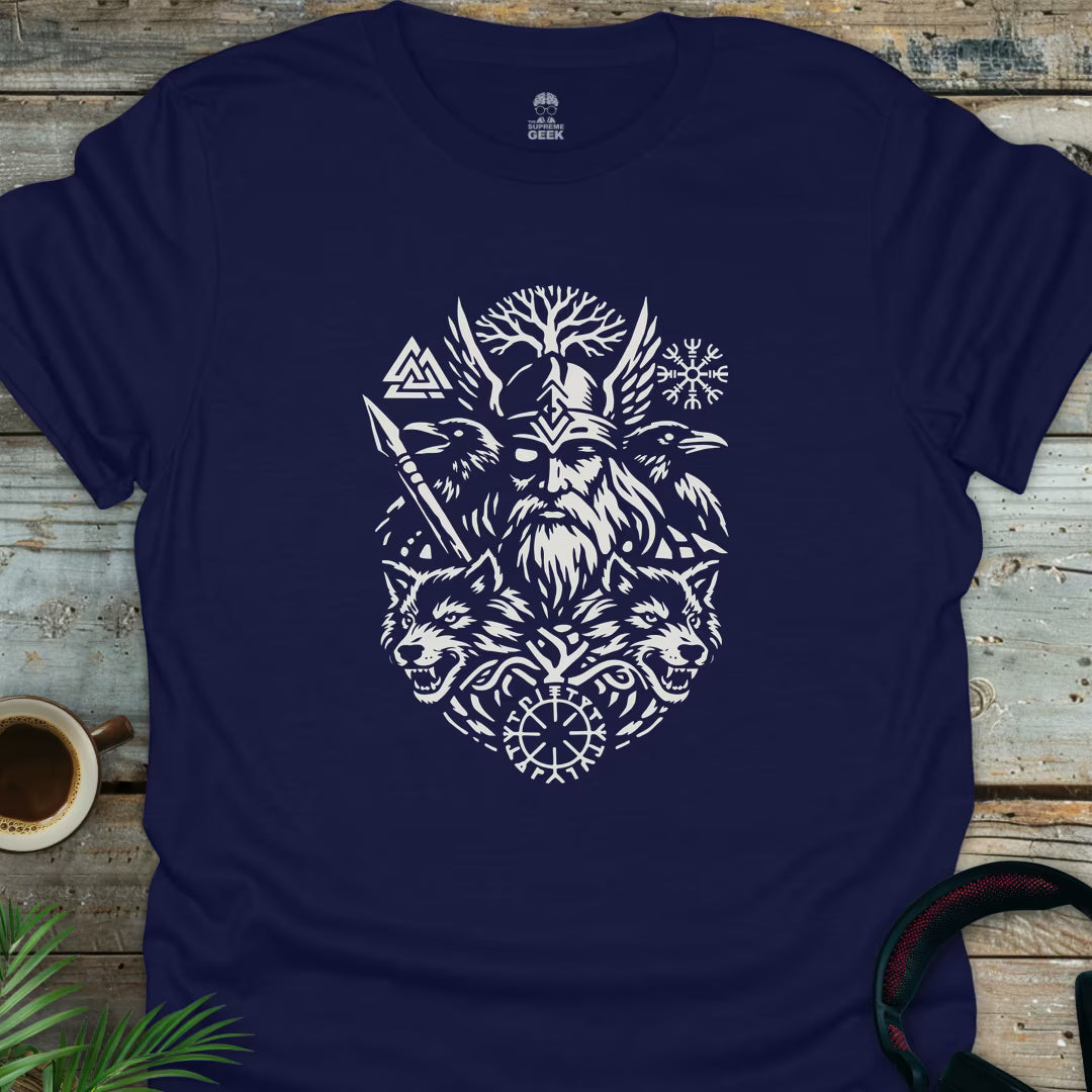Odin And The Creatures Of Myth - Geek T-Shirt - Navy