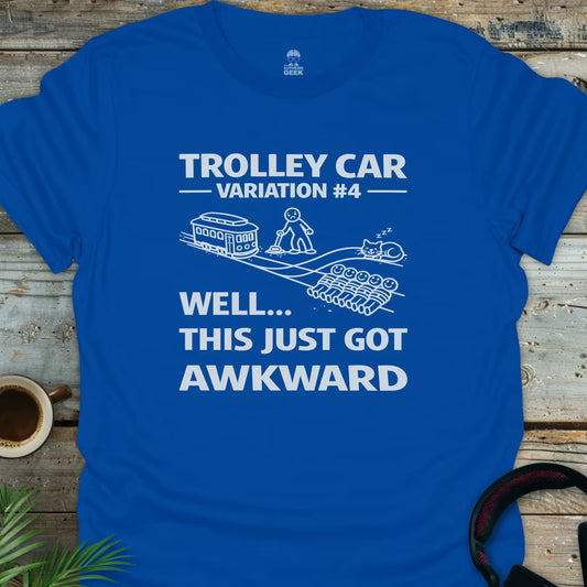 Trolley Car Problem - Geek T-Shirt - Royal