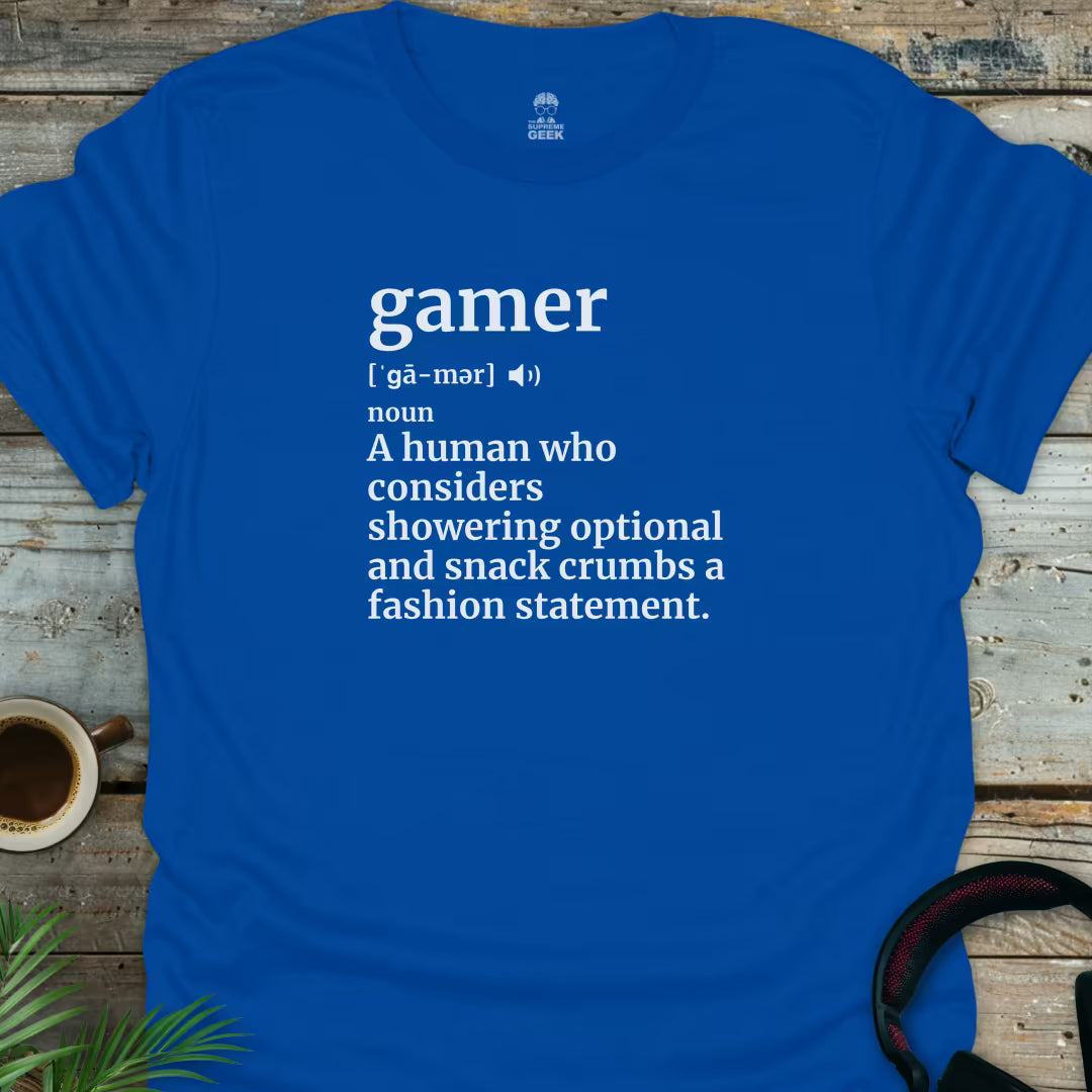 Gamer Definition - Geek T-Shirt - Royal