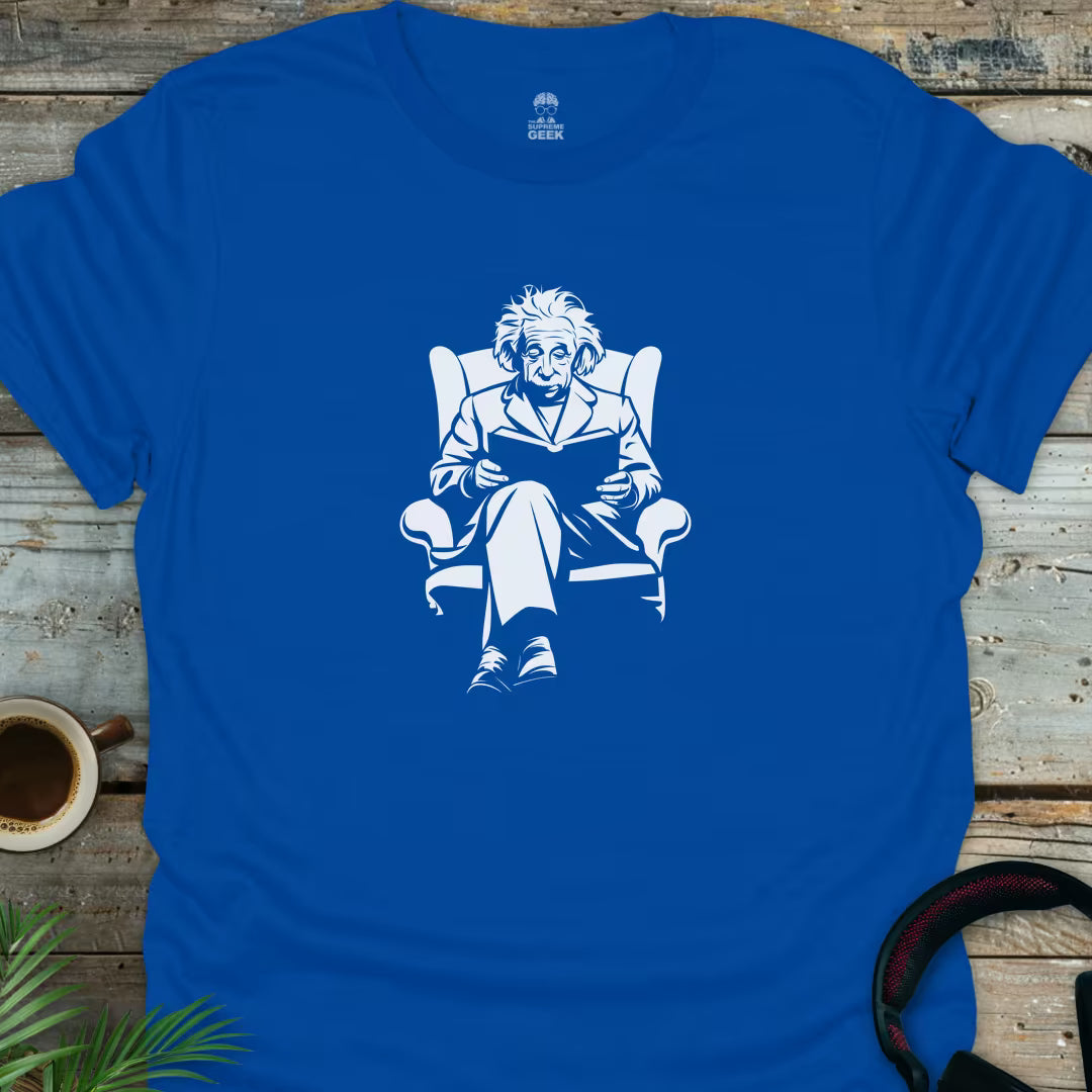 Einstein Reading - Geek T-Shirt - Royal