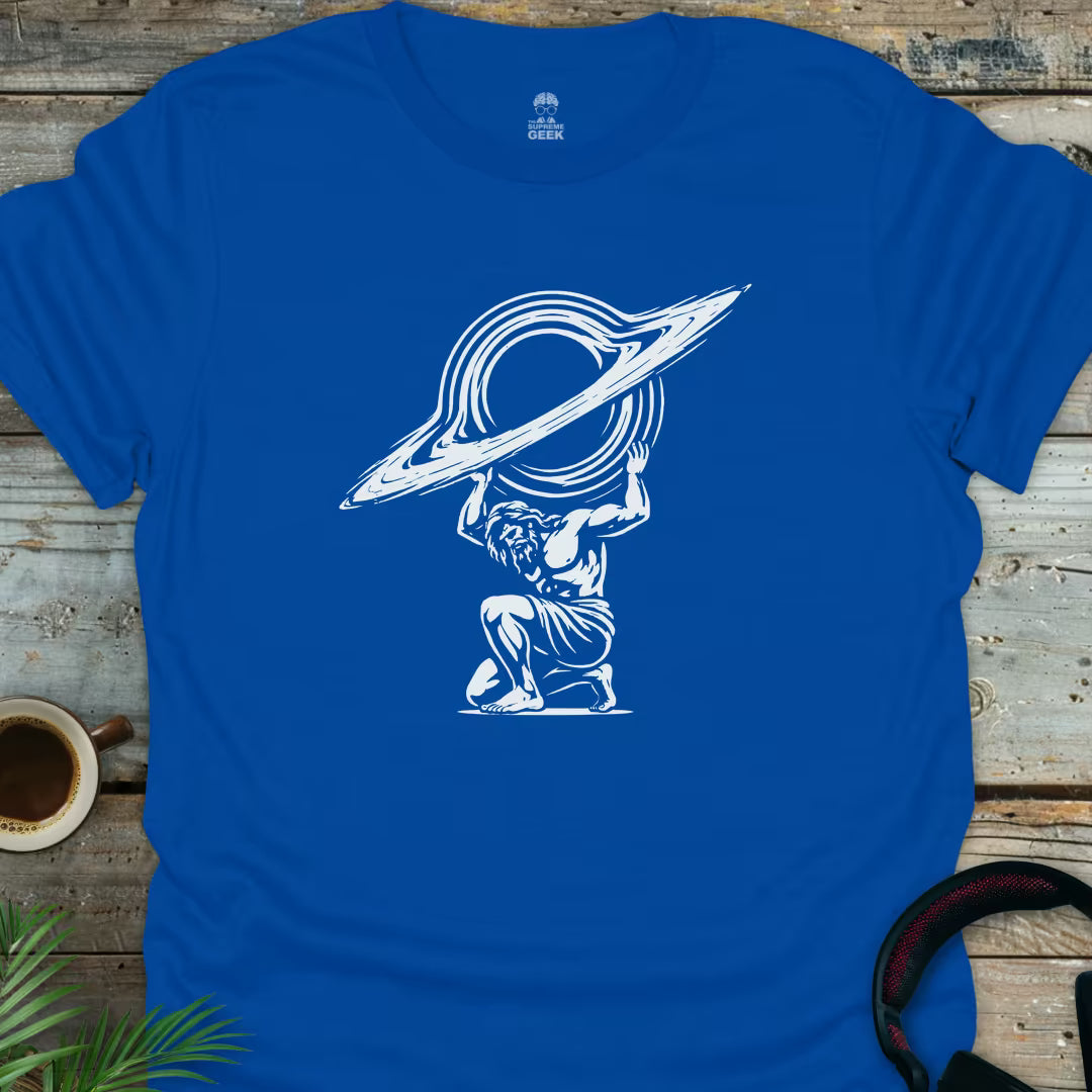 Atlas With Blackhole - Geek T-Shirt - Royal