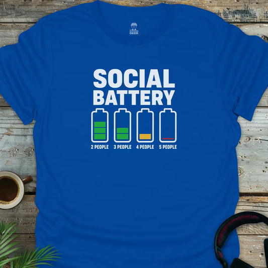 Social Battery - Geek T-Shirt - Royal