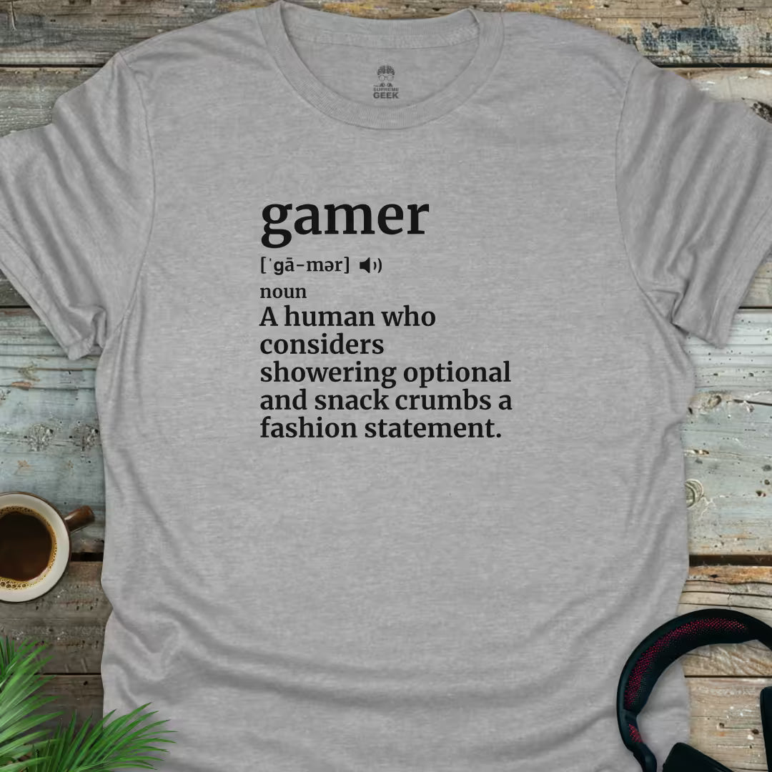 Gamer Definition - Geek T-Shirt - Sport Grey
