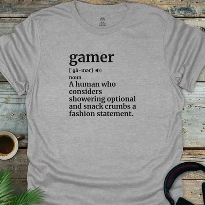 Gamer Definition - Geek T-Shirt - Sport Grey