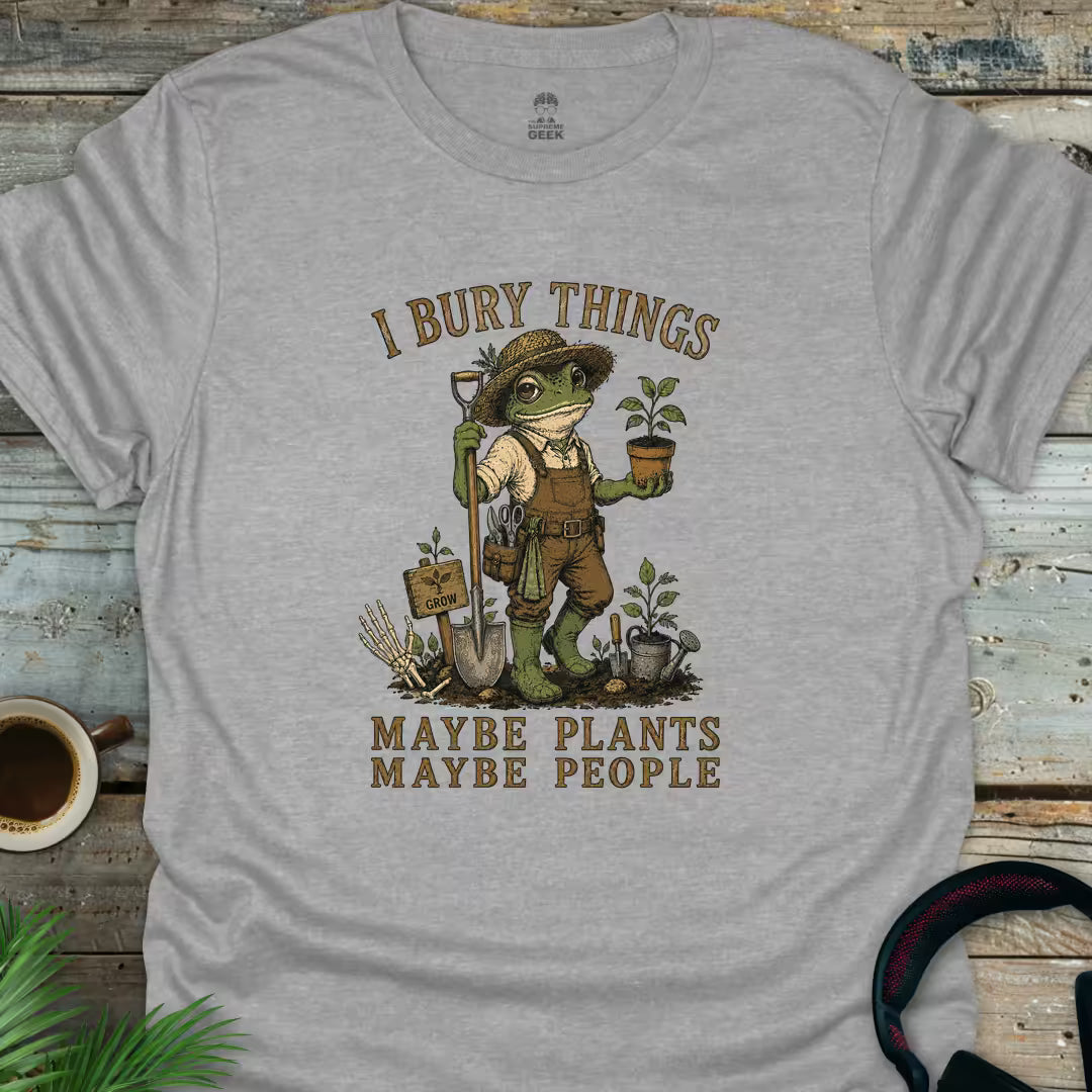 I Bury Things - Funny Geek T-Shirt - Sport Grey