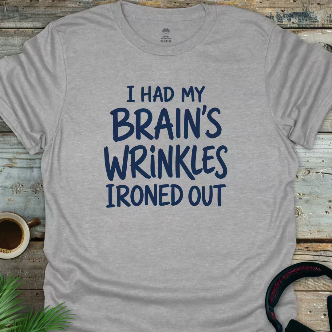 Brain's Wrinkles - Funny Geek T-Shirt - Sport Grey