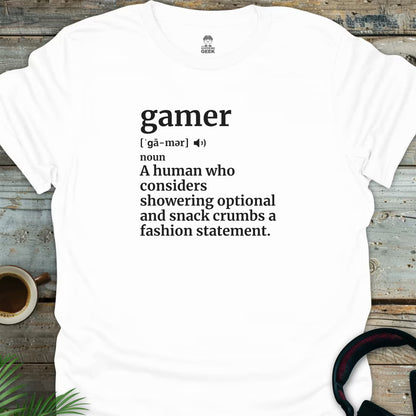 Gamer Definition - Geek T-Shirt - White