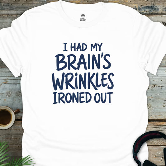 Brain's Wrinkles - Funny Geek T-Shirt - White