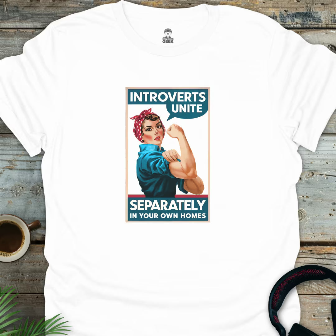 Introverts Unite - Geek T-Shirt - White