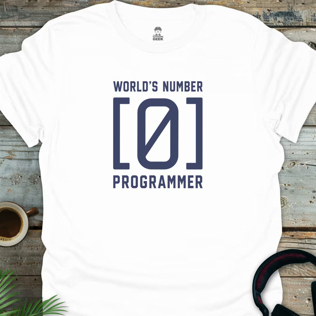 World's [0] Programmer - Geek T-Shirt - White